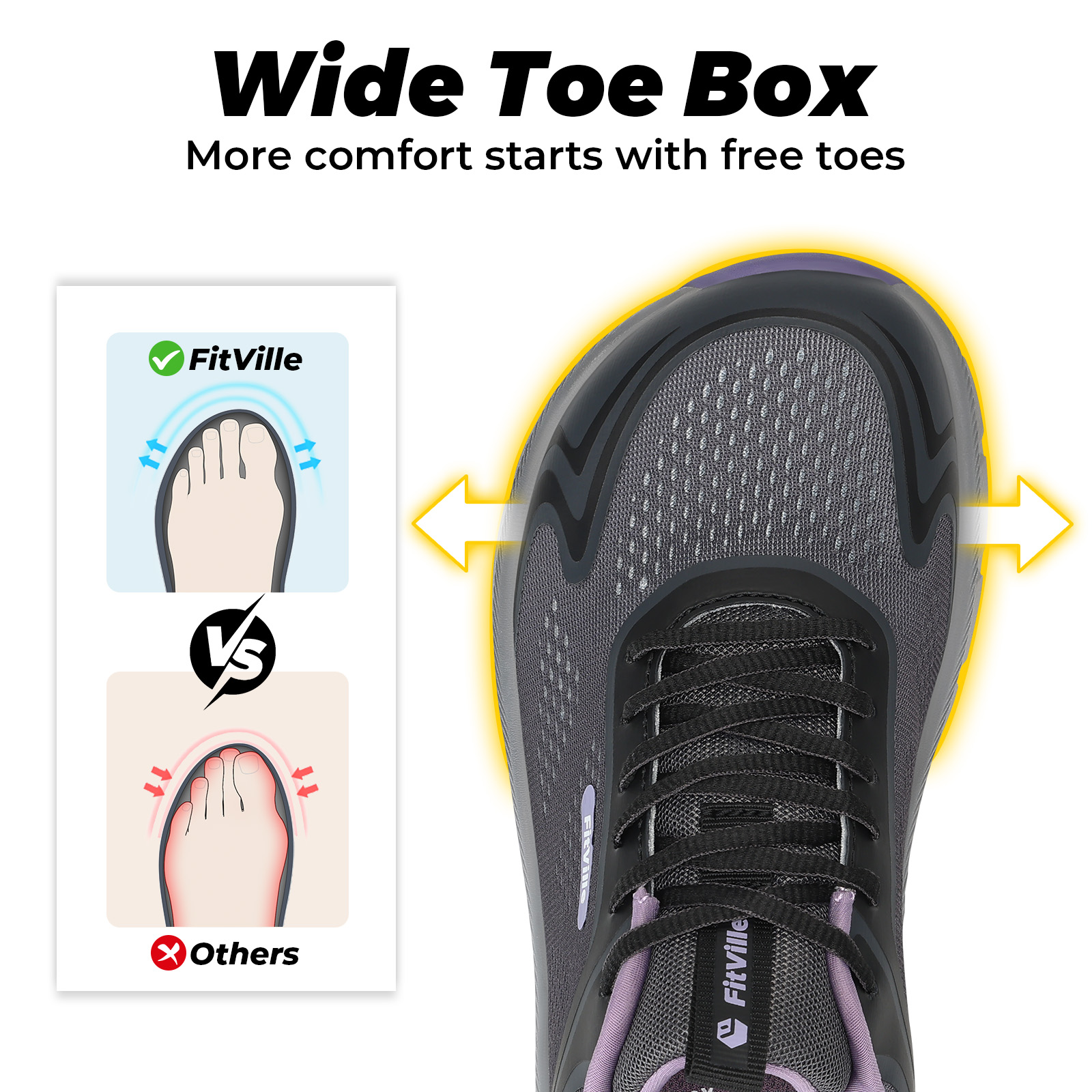 Fitville Women's Sports Shoes  - огляд і ціна Wide Toe Box Running Sneakers